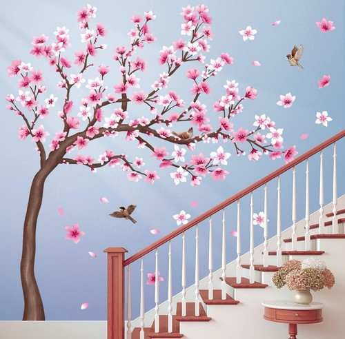 Large pink cherry blossom - large,